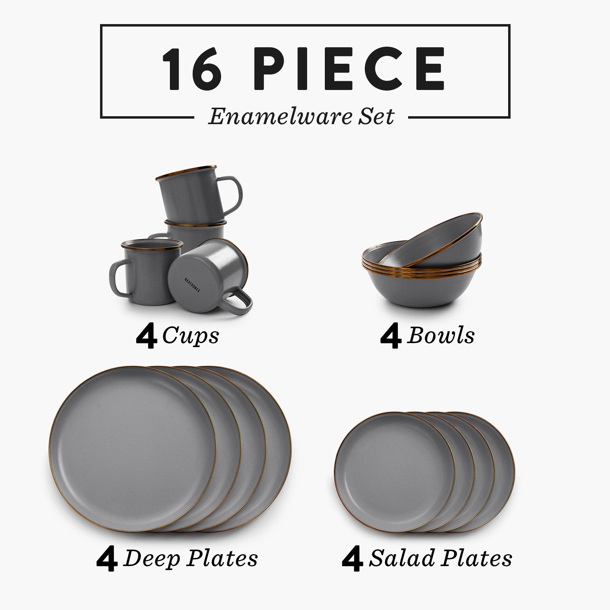 Enamelware Dining Collection - Slate Gray