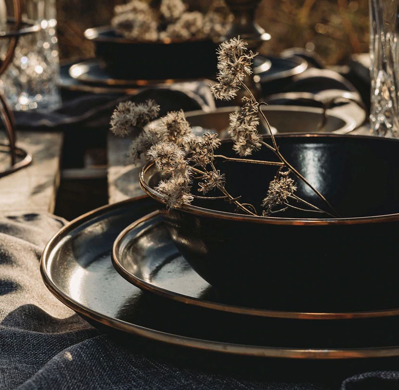 Enamelware Dining Collection - Charcoal